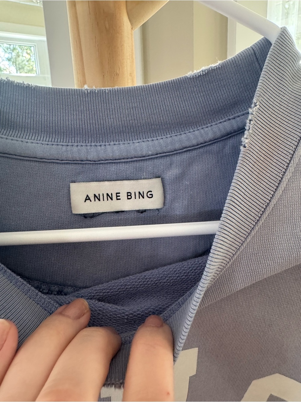 ANINE BING B.I.N.G. Oversized Sweatshirt Small lavender Graphic Pullover - Picture 2 of 6